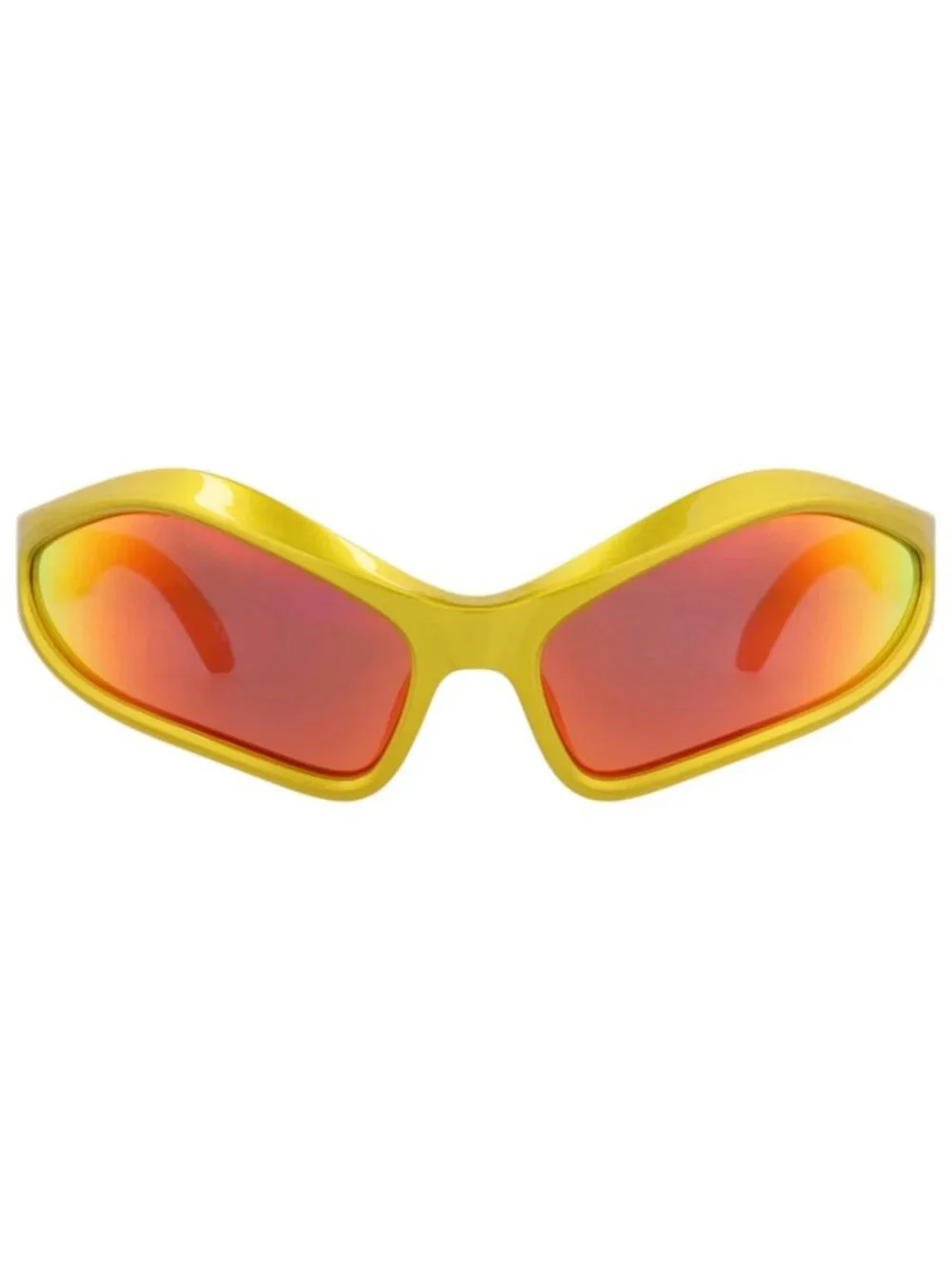 New Balenciaga Women's Sunglasses Shield Wrap Bio Injection Frame Unisex Yellow